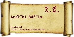 Knöbl Béla névjegykártya
